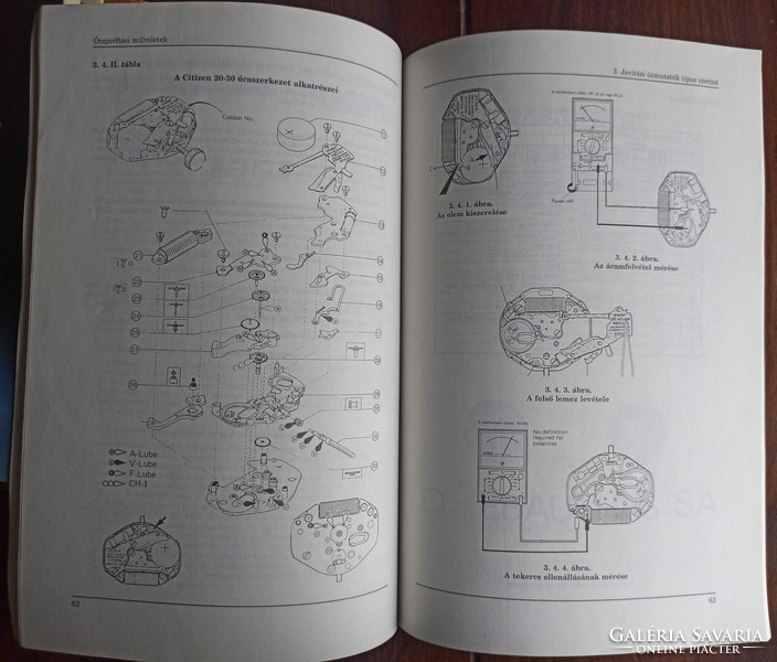Technical book - Vályi huba: professional skills in clock repair. III. Watch repair operations. Vác, 1995