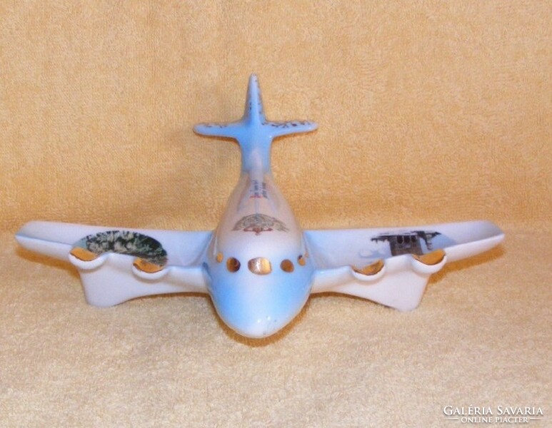 Porcelain airplane ornament, ashtray