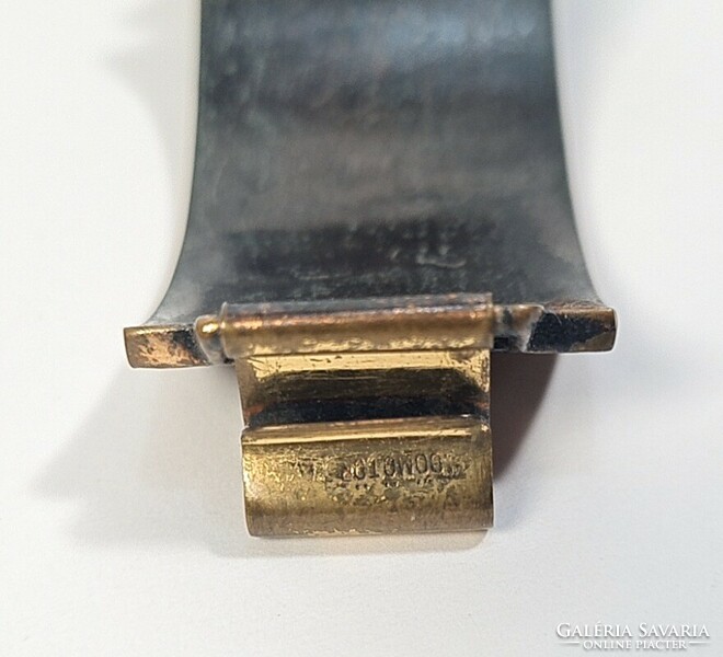 Dömötör laszló - applied arts bronze bracelet / 26mm wide, showy piece!