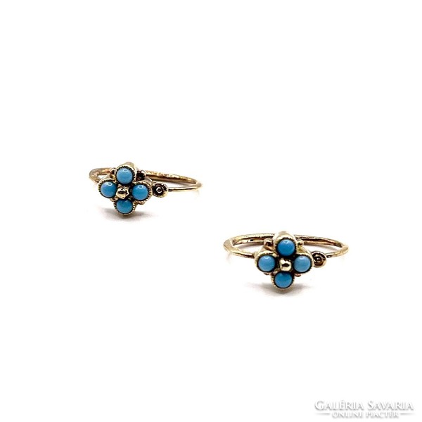0180. Old girl's earrings with blue stone