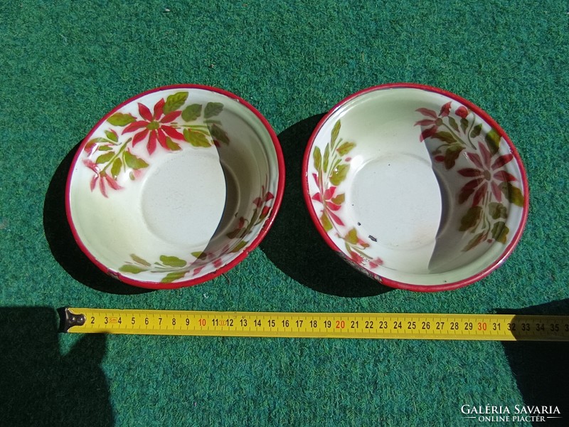 Two enameled Hungarian bowls