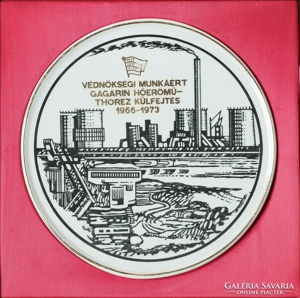 Hollóházi porcelain commemorative plaque 1973