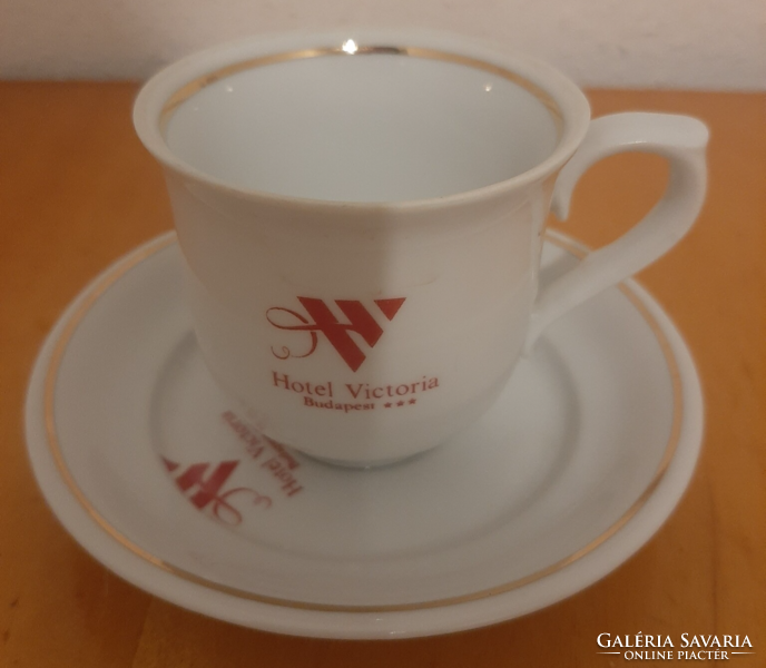 Hollóházi hotel victoria budapest *** inscription, logo coffee cup