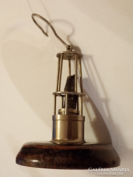 Bányász emlék lámpa 10cm plusz kampó retro