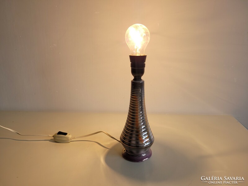 Retro régi kerámia asztali lámpa mid century iparművészeti éjjeli lámpa