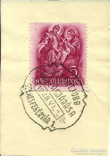 Occasional stamp = country tour of the Holy Right, Székesfehérvár 1 (Vi. 1, 1938)