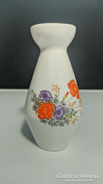 Bodrogkeresztúr ceramic vase with flower pattern