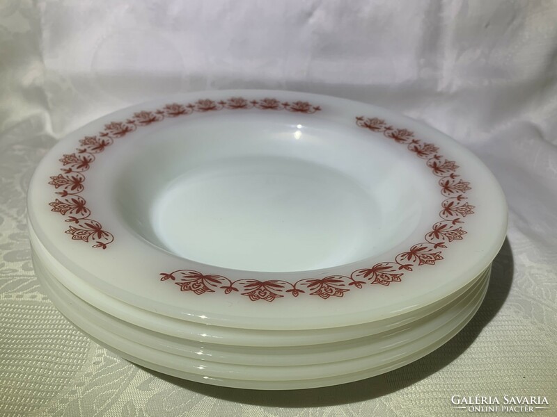 Hilton industria plate set serving plates set of 6-6-6 milk glass soup flat plates