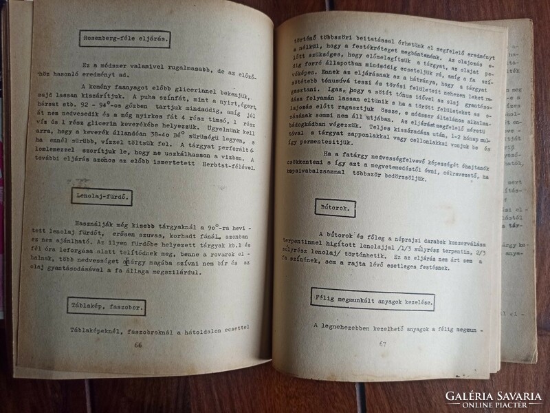 Szakkönyv - Ritka! A konzerválás és restaurálás kézikönyve. Kézirat. Bp., 1950