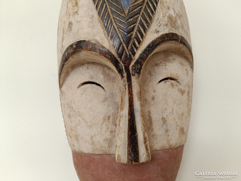 Antique African patinated wooden mask Pende ethnic group Congo African mask 731 drum 44 8715