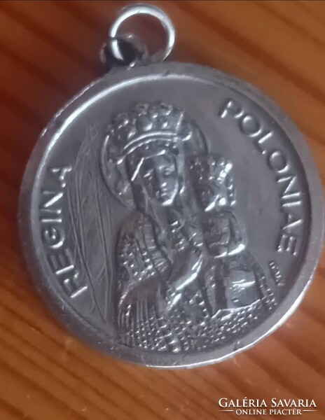 Regina Poloniae vatikáni egyházi medál pápa ezüst