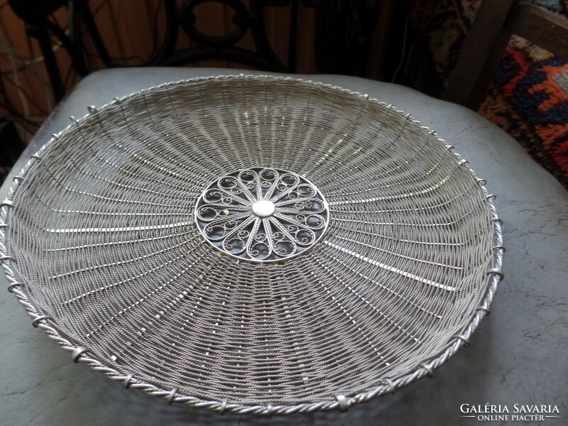 Russian braided silver plated bowl