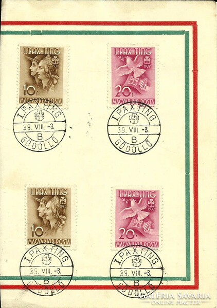 Alkalmi bélyegzés = I.PAX TING, GÖDÖLLÖ(1939. VIII. 3.)