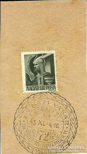 Occasional stamp = xiv. Öszi's burial (Xi.4. 1945, Bp. 72.)