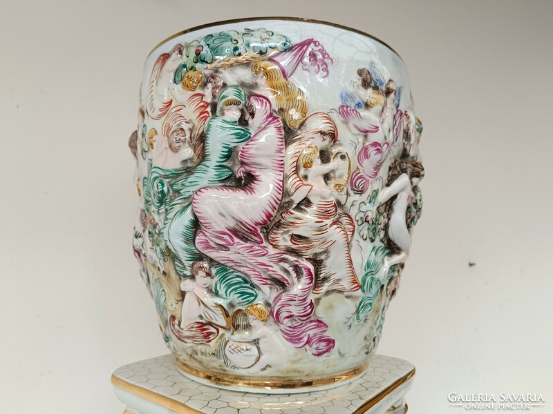 Antique capodimonte capo di monte richly gilded multi-seated porcelain postman caspo 806 8786