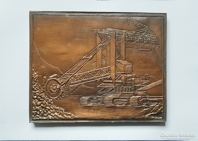 Wall picture, exterior carving, pressed copper plate.