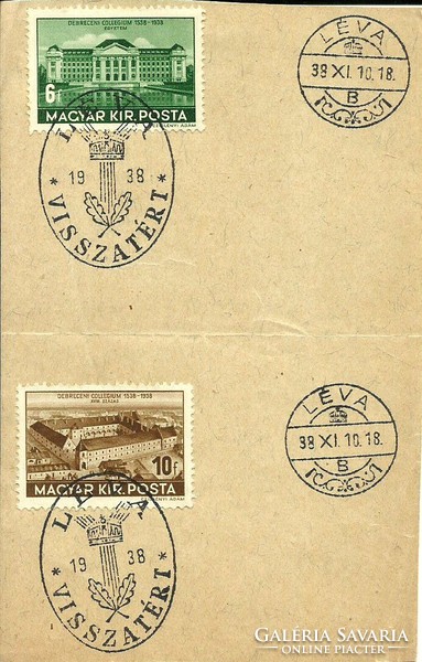Occasional stamp = leva returned (10.Xi.1938)