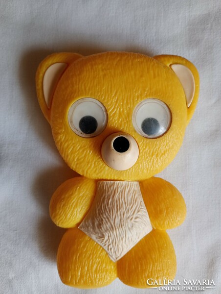 Retro plastic teddy bear with moving eyes, 15 cm