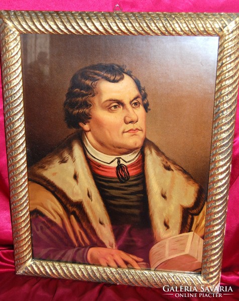 Martin Luther, the father of the Reformation, antique lithograph