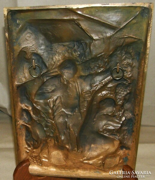 Szüretelők - Kincses Mária bronz falikép