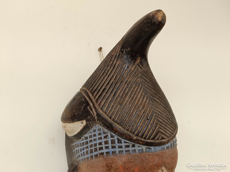Antik patinás Afrika afrikai Baule népcsoport fa maszk Elefántcsontpart africká maska 736 dob 44