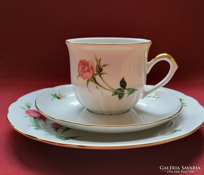 Christineholm rose German porcelain breakfast coffee tea set cup saucer small plate rose pattern