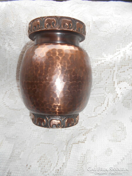 Bronz   váza TEVAN Margit stílusú díszitéssel --70-es évek