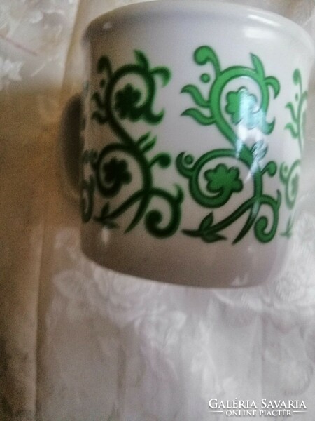 Zsolnay tea cup with green pattern