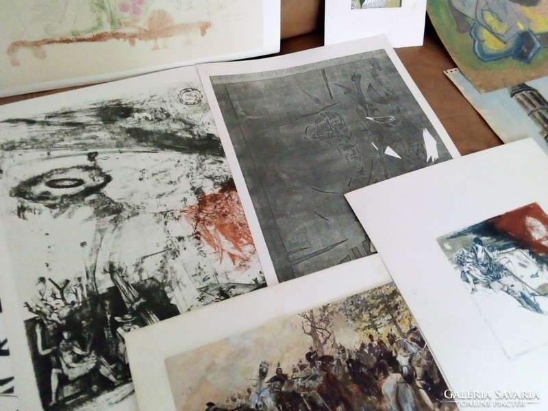 200 works: paintings, graphics, etchings, prints, in two folders, collector's legacy