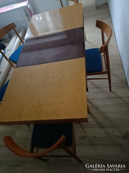 Jitona Ton cseh csehszlovák étkező asztal 5 székkel szék retro MID century