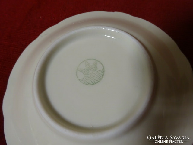 Czechoslovakian porcelain coffee cup coaster, with silver border, diameter 11 cm. Jokai.