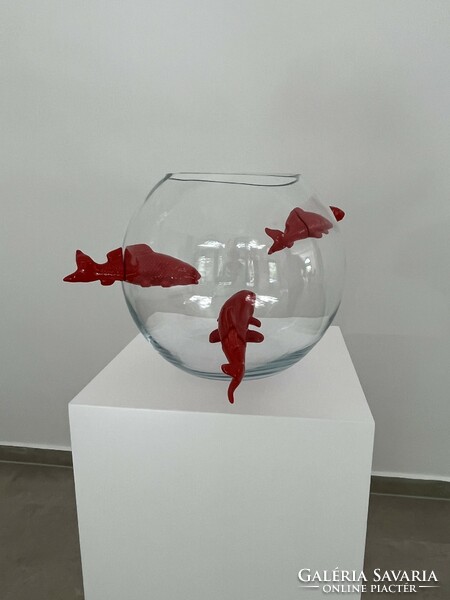Glass vase with goldfish. Vanessa Mitrani 