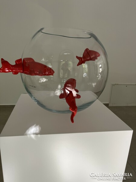 Glass vase with goldfish. Vanessa Mitrani 