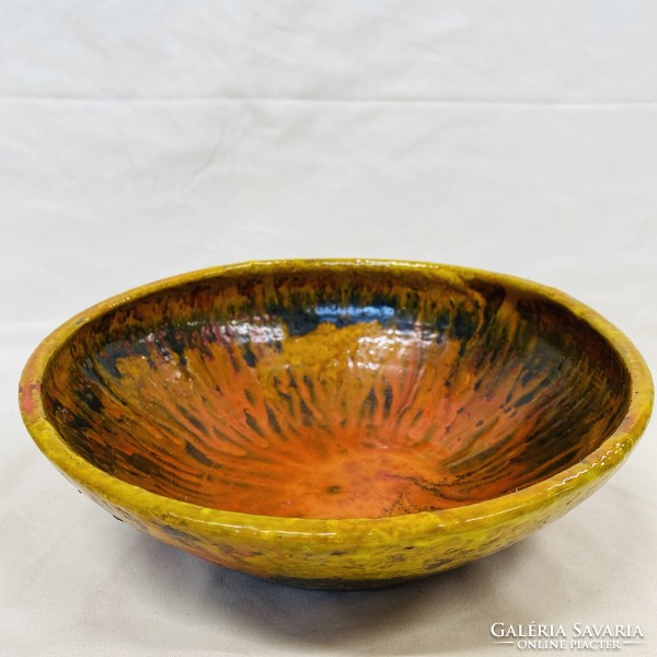 Retro ceramic asymmetric decorative bowl