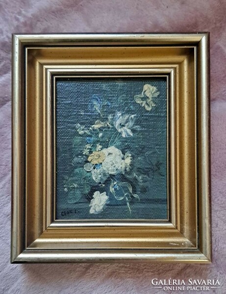 Still life with frame. Size: 17x20 cm..