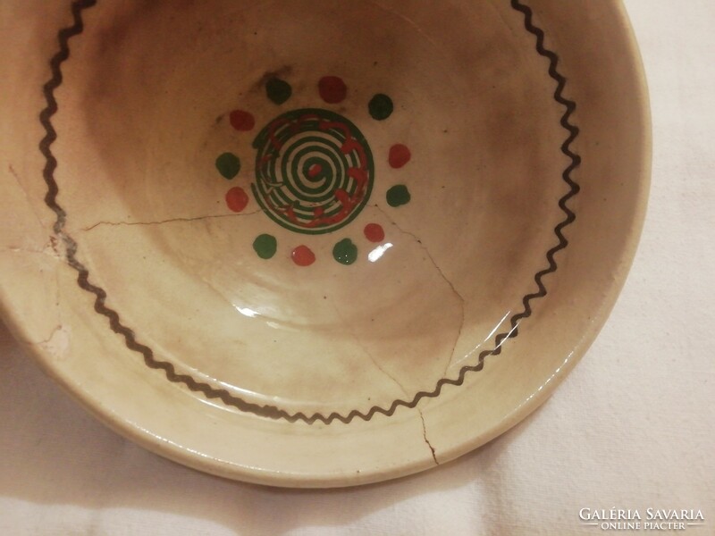 Antique ceramic deep wall plate, decorative plate