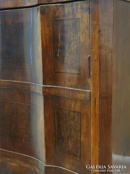 Antique Biedermeier six-drawer sideboard / dresser-imitation single-door cabinet with shelves
