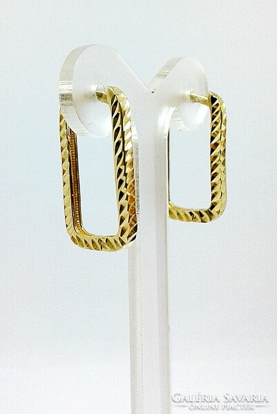 Gold square earrings (zal-au114070)