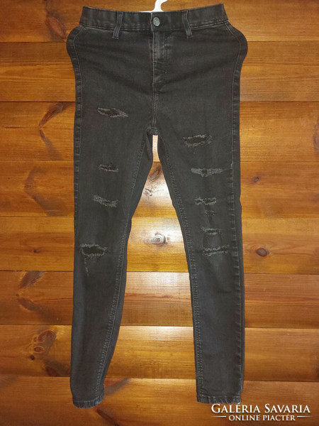 Topshop black striped slim jeans xxs waist: 32-40cm, hips: 38-50cm, length: 89cm, inseam: 36cm