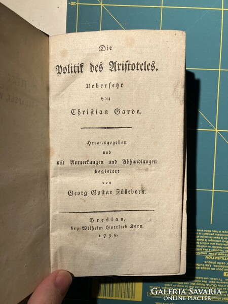 1799 Politik des Aristoteles antique book / ex libris / for the library of lawyer Sándor Fleischmann