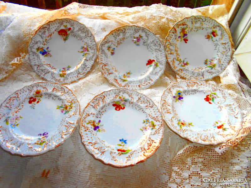 6 db PL S Geschütz  porcelán süteményes tányér 15 cm
