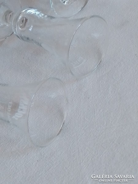Négy Lockstedter likőrös üveg pohár pálinkás talpas kupica készlet