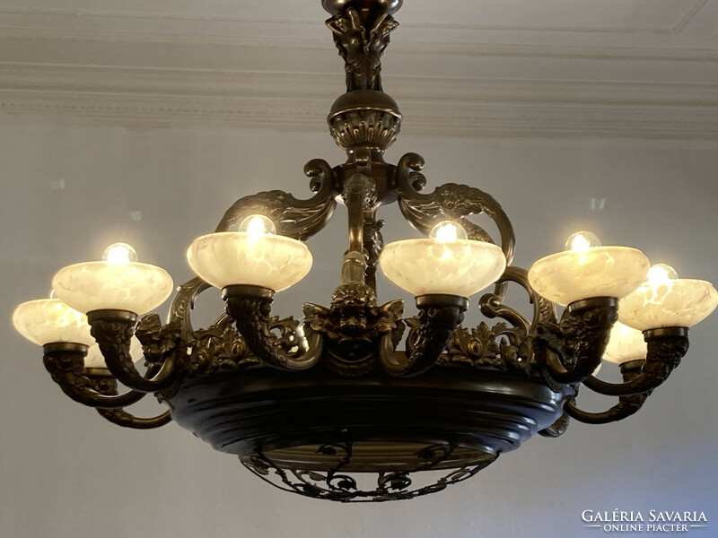 Large bronze chandelier
