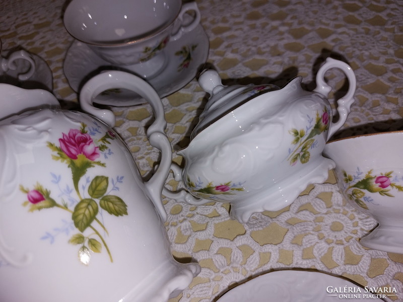 Pink beautiful coffee set, Wawel Polish porcelain