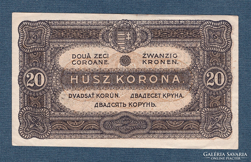 20 Korona 1920 light basic print without dot between serial number aunc