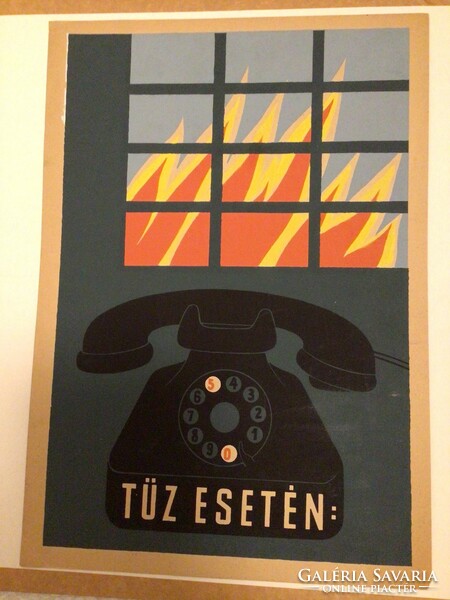 In case of fire: 05 - poster design old telephone technique: tempera, cardboard size: 47 x 32 cm j.N.