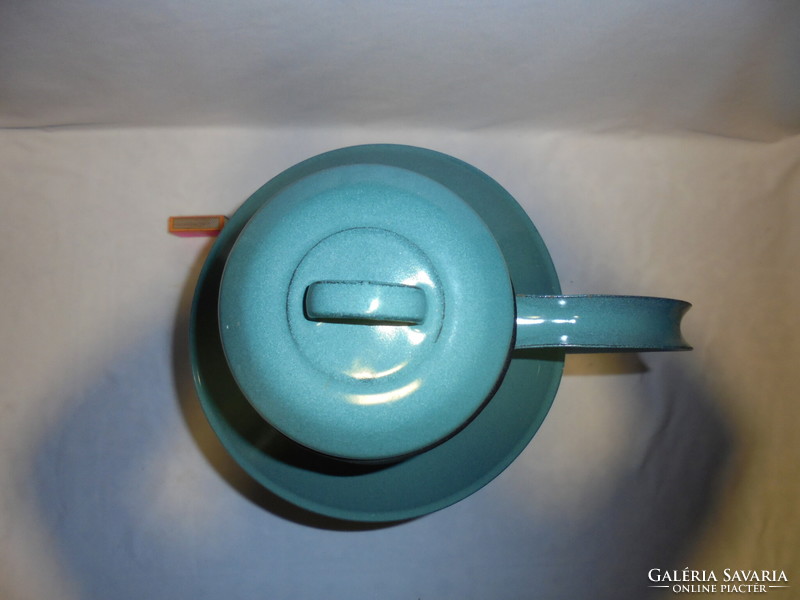 Old enamel jug, water jug, - for use or for folk, peasant decoration