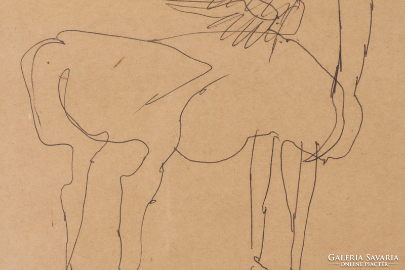 Endre Szasz (1926-2003): horse study drawing