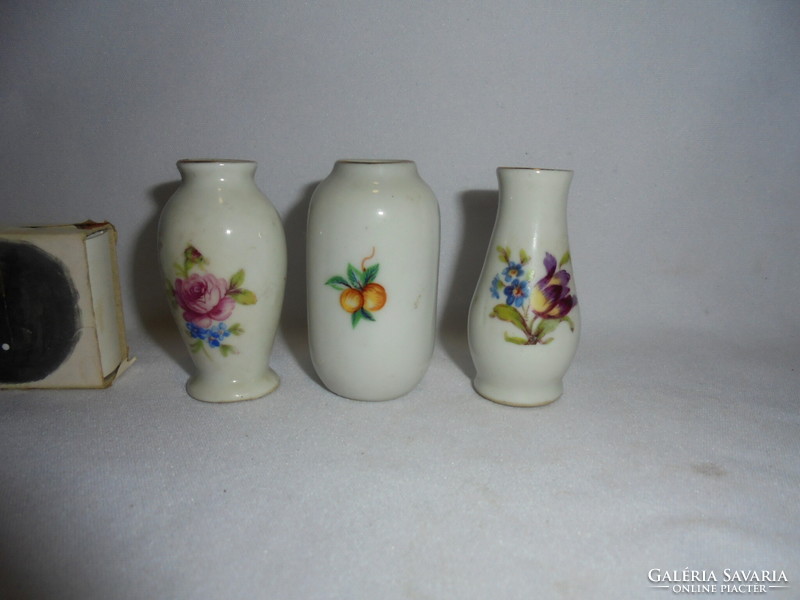 Three pieces of hóllóháza mini vases together