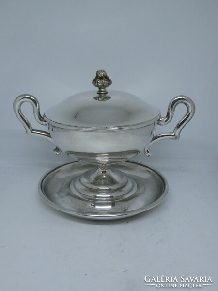 Beautiful Viennese silver sauce bowl with lid!